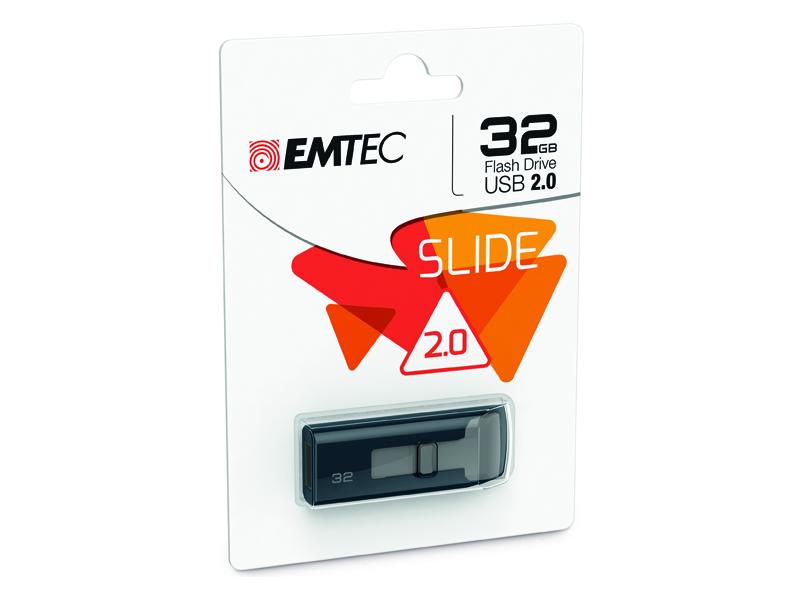 EMTEC Slide USB 2.0 muisti, 32GB, musta EMTEC Slide USB 2.0 muisti, 32GB, musta